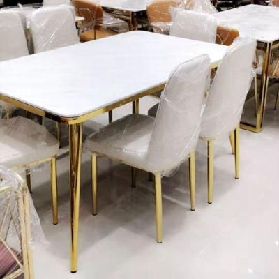 /Chinese Modern and Practical Household Marble Dining Chair Table Combination
