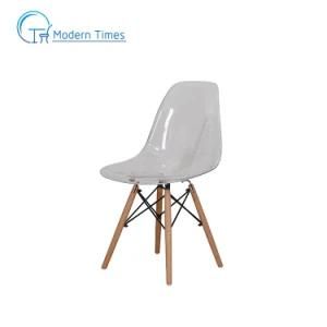Modern and Simple PP Seat Wooden Leg Dining Chair