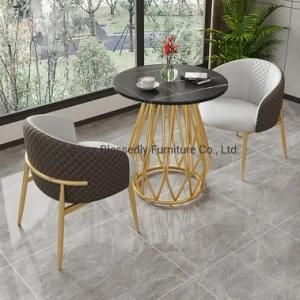 Coffee Shop Business Negotiation Table and Chairs Outdoor Leather Chair