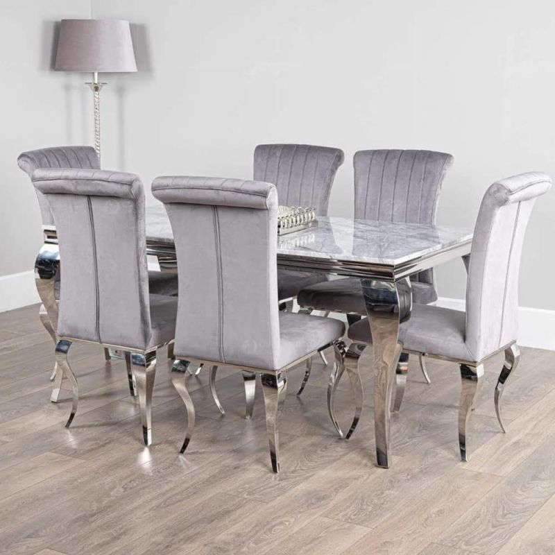 Foshan Custom Home Furniture Stainless Steel Dining Room Table