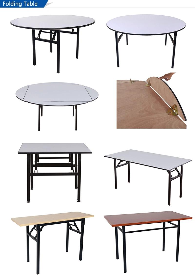 Wedding Party Event Rental Rectangle PVC Plywood Melamine Folding Table