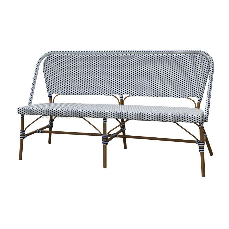 Outdoor Patio Garden Plastic Rattan Long Bench