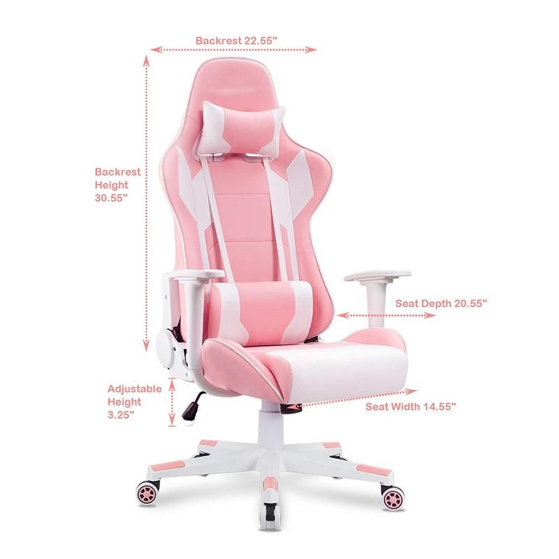 Factory Wholesale High Back Colorful Synthetic Leather PU Swiveling Rotatable Height Adjustable Armrest Gaming Chair
