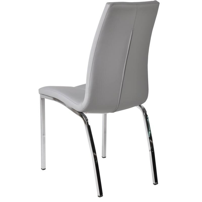 Luxury Modern Restaurant Furniture Classical Design Fabric PU Dining Chair with Metal Legs