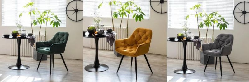 Velvet Steel Leg Dining Chair Modern, Living Room Chair