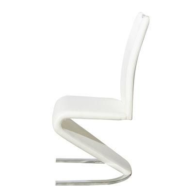 Fashion Hotel Furniture PU Chrome Metal Legs Z Shape Wedding Dining Chair