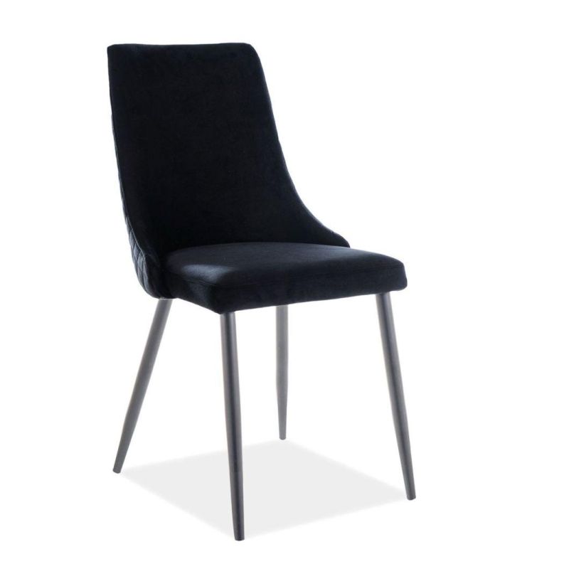 Twolf Luxury Restaurant Stainless Steel Legs Upholstered Armchair Velvet Dining Room Chairs Modern