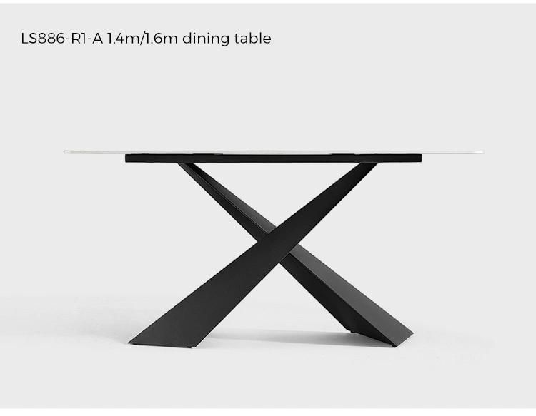 Linsy Luxury Modern Black Marble Dining Table Ls886r1