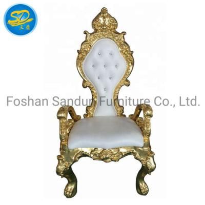 5 Years Guarantee Time Golden Frame Solid Wood Wedding Throne Sofa