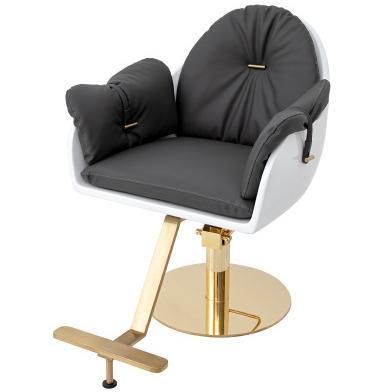 Wholesale Modern Salon Barber Chair Nail Chair Cheap Price White and Gold Barber Chair