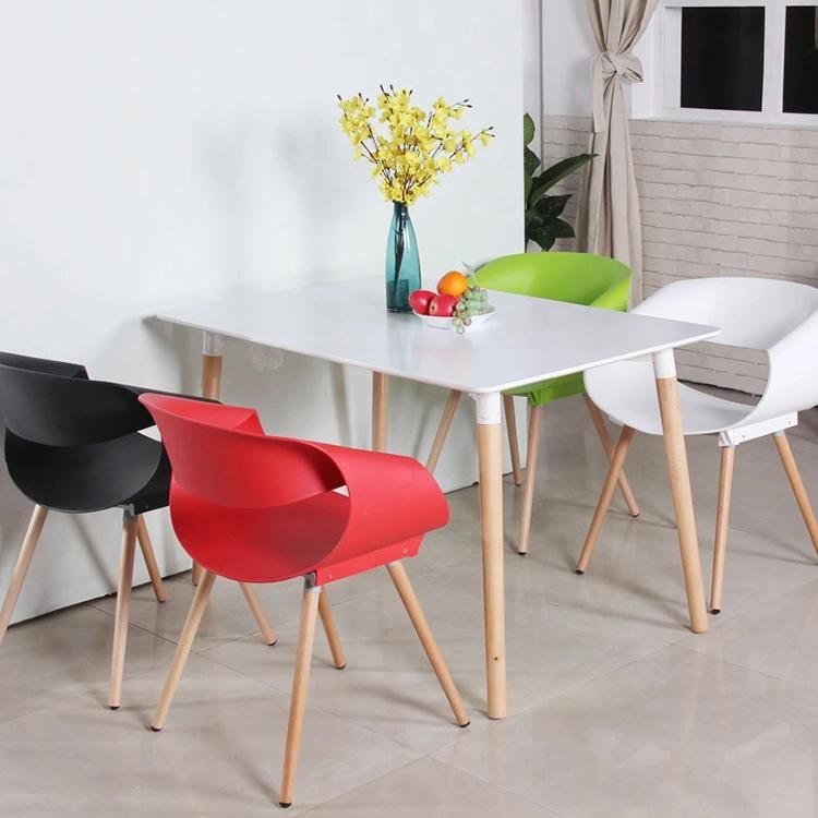 Plastic Factory Wholesale 40hq Designer Plastic Chairs Nordic Hotel Cafe Leisure Solid Wood Dining Chair