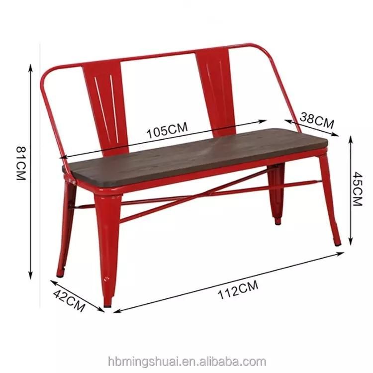 2022 American Industrial Iron Chair Solid Wood Custom Backrest Double Dining Chair