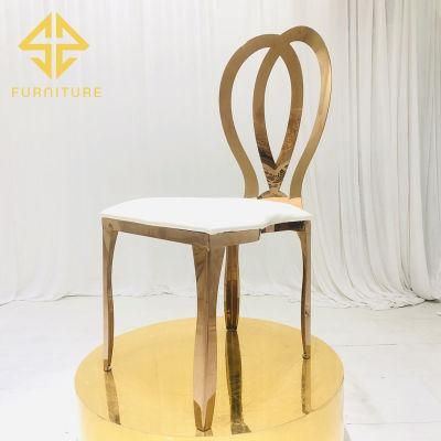 Factory Cheaper Price Wedding Stainless Steel Gold Dining Chair