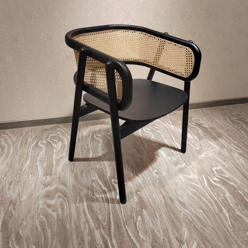 Commercial Restaurant Furniture Real Rattan Cane Wood Chair