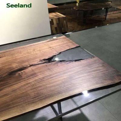 Custom Size Live Edge Walnut Solid Wood Table Top /Walnut Butcher Block Top /Console Table / Epoxy Resin River Table Top