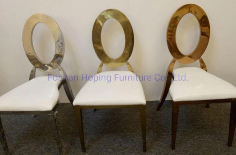 Modern Wedding Chair 2021 New Chair Luxury Gold Golden Hotel Banquet Restaurant Dining Furniture Stainless Steel Back Decoration Chair