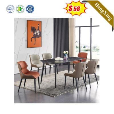 Luxury Stainless Steel Square Desk Marble Dining Table Dining Furniture Sets