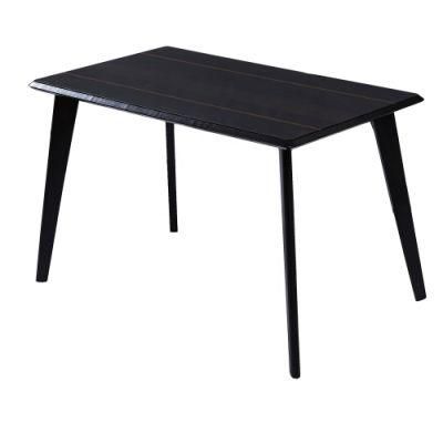 Modern Luxury Home Furniture Black Wood Metal Dining Table