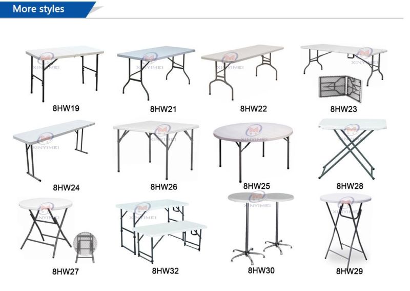 Durable 10 People HDPE Round Banquet Plastic Folding Table