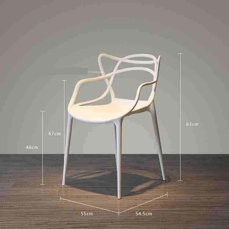 Leisure Hollow Cat′s Ear Arm Simple Coffee Stackable Plastic Italian Garden Chair with Armrests