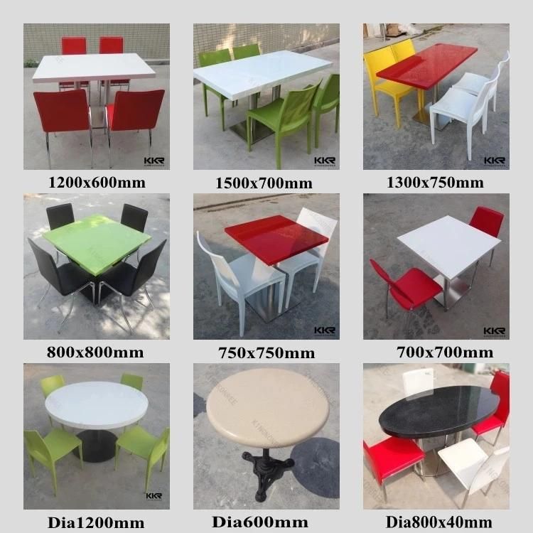 Kkr Corian Solid Surface Furniture Restaurant 12 Seater Marble Dining Tables and Chairs