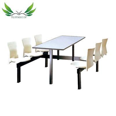 School Furniture Modern Design 6 Seats Dining Table and Chairs