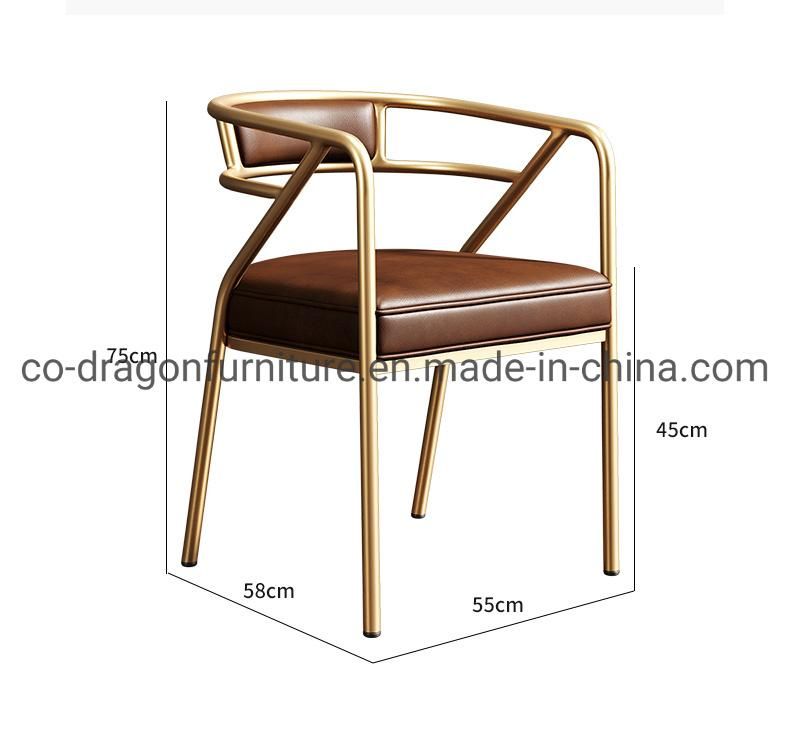 Steel China Wholesale Home Furniture Leather Dining Chair with Arm
