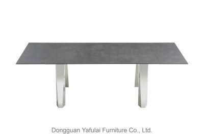 Classic Hot Selling Extension Ceramic Steel Dining Table Home Furniture