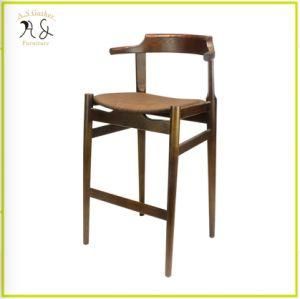 European Vintage Design High Quality Leather Seat Bar Chair Stool Wooden