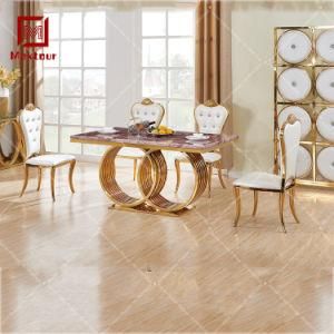 2019 Top Marble Stainless Steel Dining Table and Set in Gold Color for Wedding