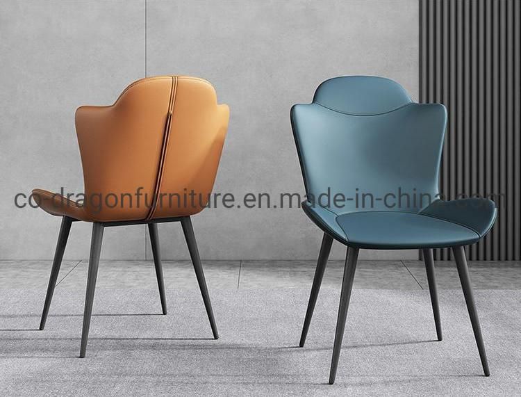 Fashion New Design Wholesale Metal Dining Chair with Leather Seat