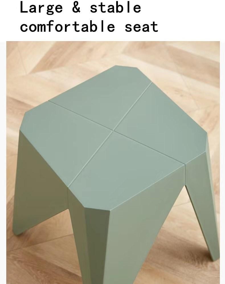 Modern Stylish Colordul Home Stackable Plastic Square Dining Chair