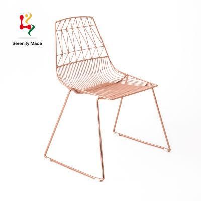 Commercial Furniture General Use Power-Coated Metal Wire Bar Chair