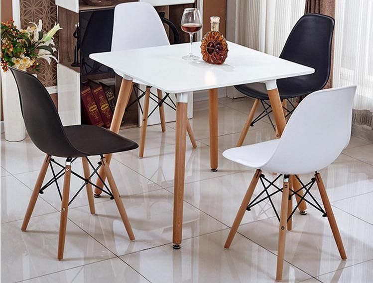 Nordic Design Home Furniture Set Modern Kitchen MDF Comedores 4 Sillas Wood Square Dining Table with Chairs