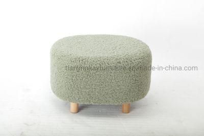 Teddy Cashmere Bed End Lounge Pouf Ottoman Dressing Table Metal Leg with Stool