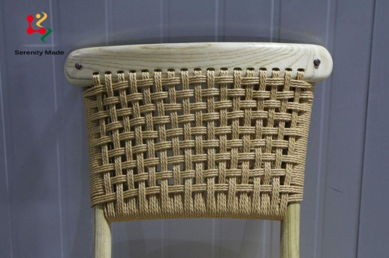 Vintage Wood Wedding Event Dining Chair with Rattan Seat