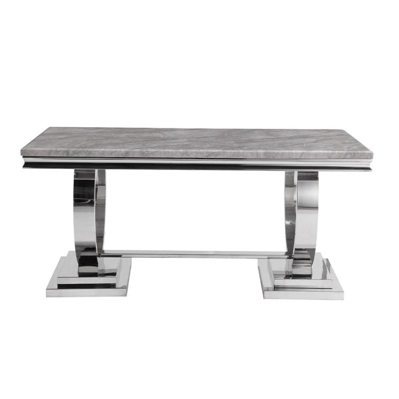 Hot Sale Home Furniture Stainless Steel Marble Dining Table