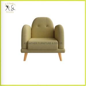 Luxury Living Room Furniture Fabric Upholstery Cozy Single Sofa Chair with Wooden Leg