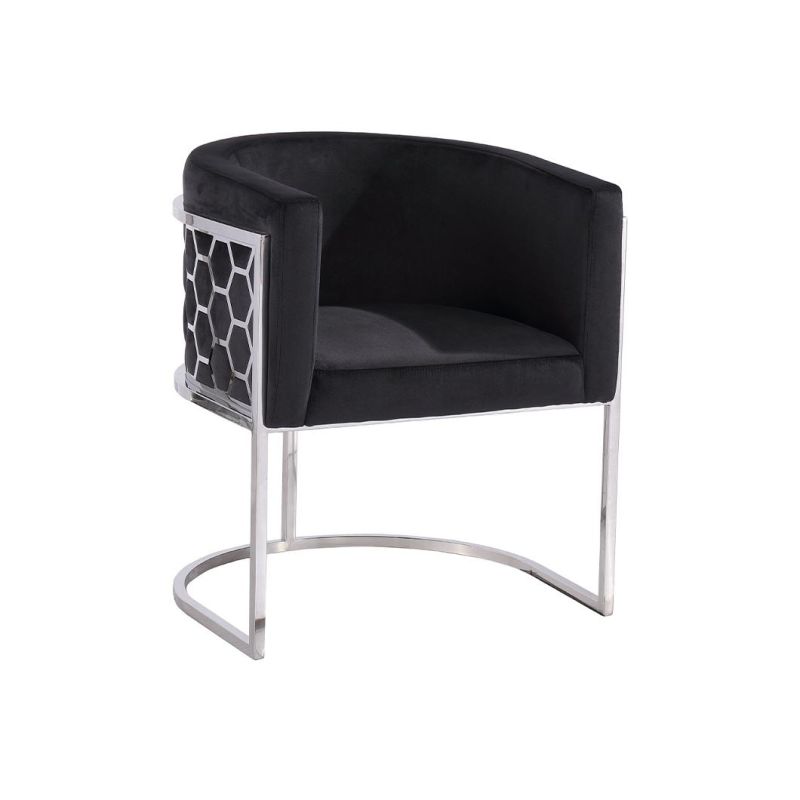 Modern Luxury Stainless Steel Frame Fabric Velvet Dining Room Dining Chairs