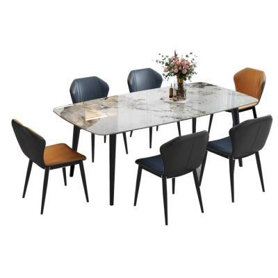 Full-Body Bright Surface Dining Table and Chair Combination, Modern Minimalist Dining Desk