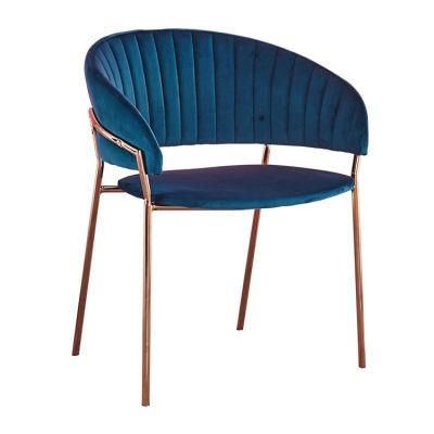 New Design Furniture Comfortable Dining Room Chairs Velvet Dining Chairs with Golden Chrome Legs