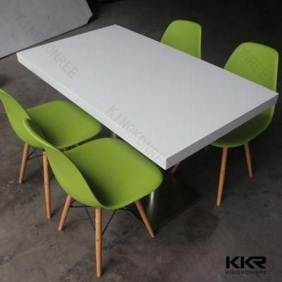 Dining Room Furniture Rectangle Corian Solid Surface Artificial Stone Tables for Restaurant