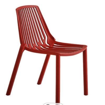 Red Outdoor Plastic Mesh Chair Designer Casual Modern Furniture Restaurant Commercial Dining Room Accent Chairs