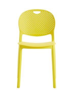 High Quality China Back Breathable Colorful Dining Stackable Plastic Chairs