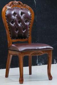 Brown Color Royal Home Furniture Wooden Dinner Chair Without Armrest (308B)
