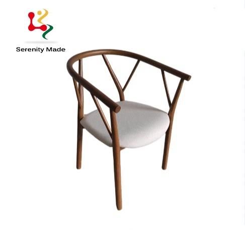 Commercial Furniture Solid Ash Wood Restaurant Cafe Coffee Shop Home Living Room Leisure Upholstered Seat Dining Chair