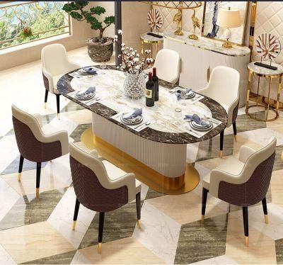 New Design Hot Sale Luxury Dining Room Furniture Leather Fabric Dining Chairs Restaurant Dining Chair