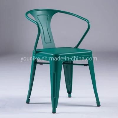 Industrial Armchair Tolix Metal Dining Chair Deep Green