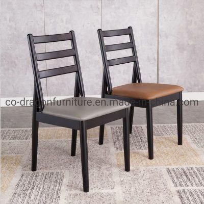 Modern Black Wooden Home Furnitre Leather Software Dining Chair Sets