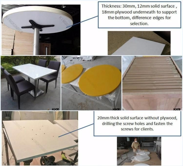 Modern Design Solid Surface Artificial Stone Dining Table